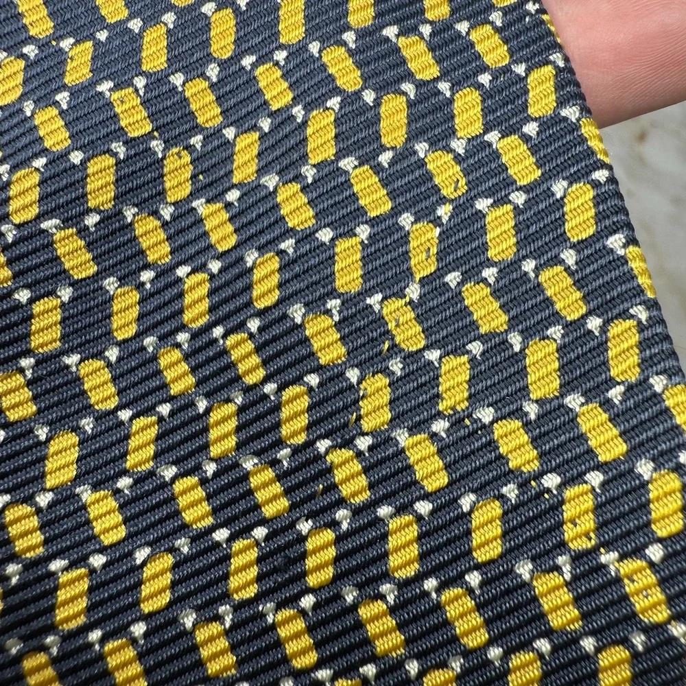 Brooks Brothers‎ Men's Silk Blue & Yellow Geometric Workwear 61